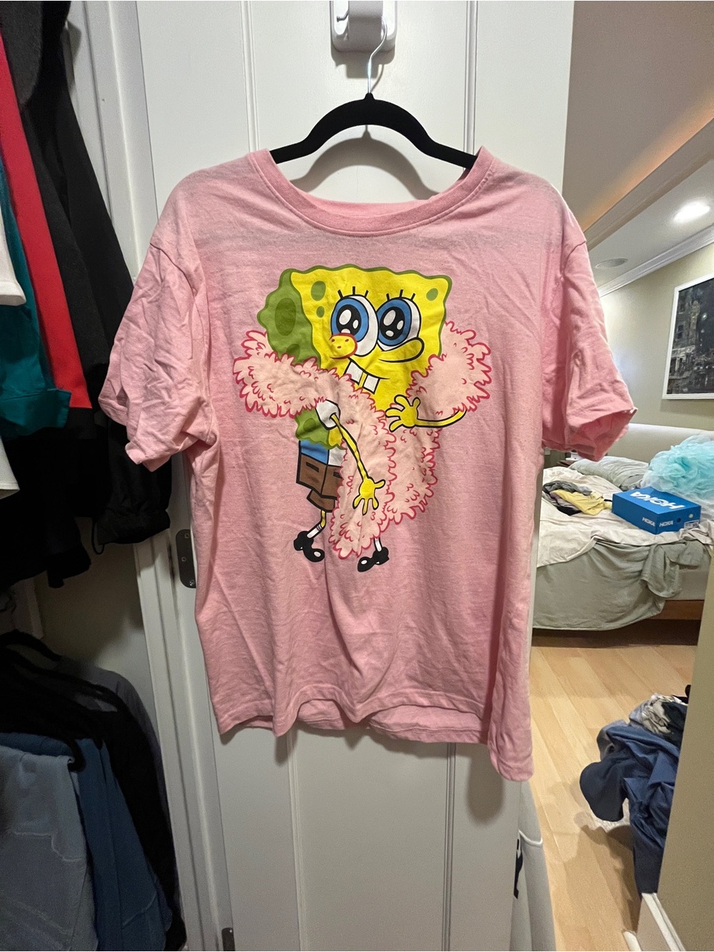 Nickelodeon Pink SpongeBob Graphic Tee with Colorful Print